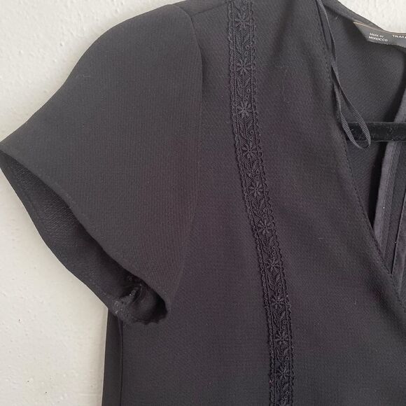 ZARA Black V-Neck Crepe play suit romper - Picture 12 of 15